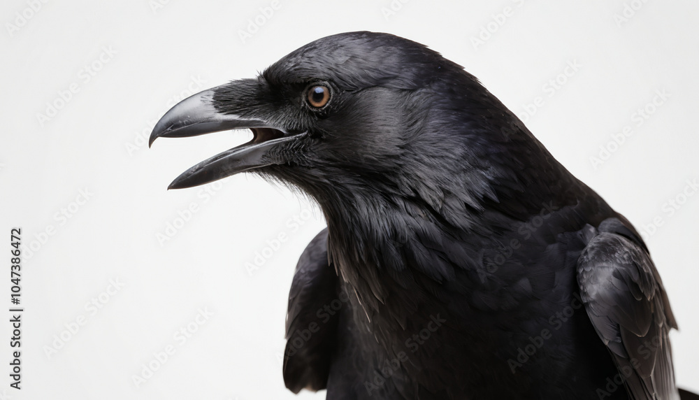 Crow on white background isolated Crow on white background isolated