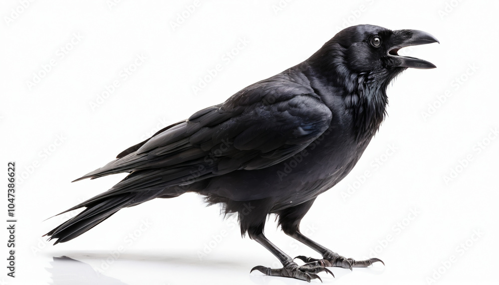 Obraz premium Crow on white background isolated