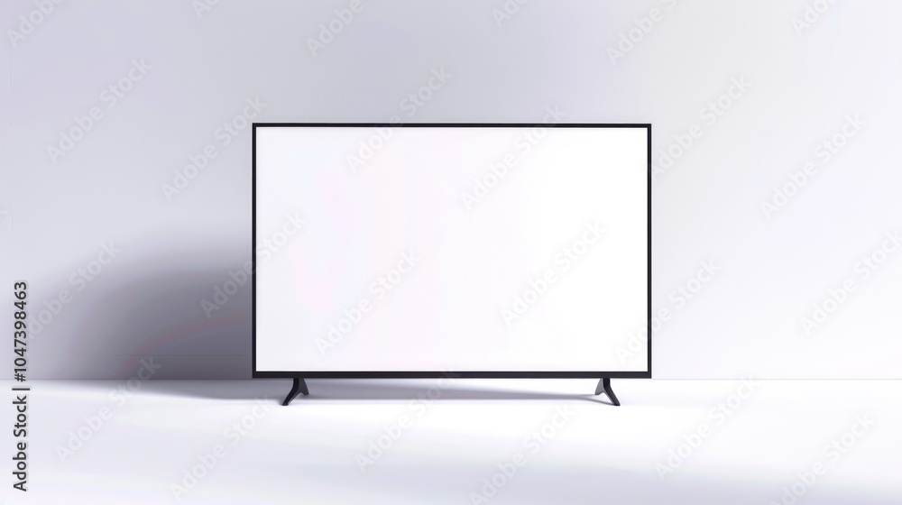 A Modern Flat-Screen Television with a Blank Display A Modern Flat-Screen Television with a Blank Display