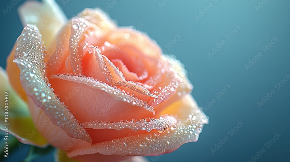 Delicate Pink Rose with Dewdrops Delicate Pink Rose with Dewdrops