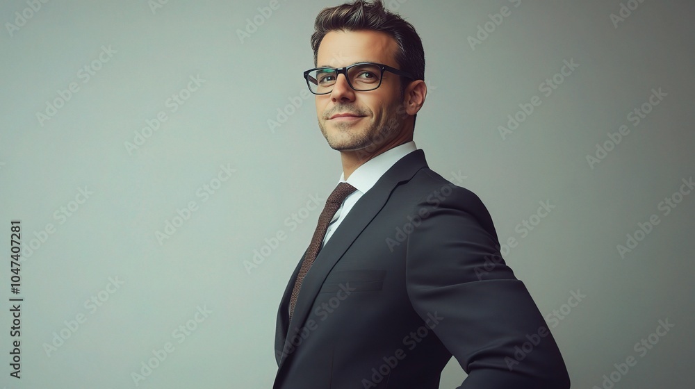 Confident Businessman Posing in Formal Attire Confident Businessman Posing in Formal Attire