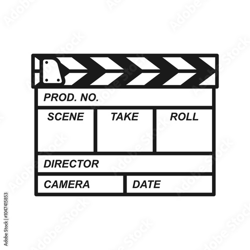 Movie clapperboard or film clapboard flat vector icon for video apps and websites
