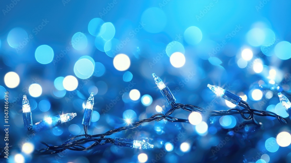 Sparkling Blue and Silver Christmas Lights Intertwined Sparkling Blue and Silver Christmas Lights Intertwined