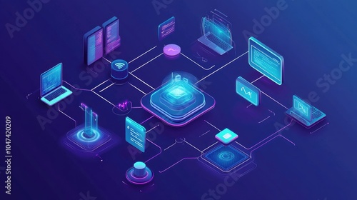 Communication technology , smart connection and network technology concept, using connective device to connect to the secured internet network 