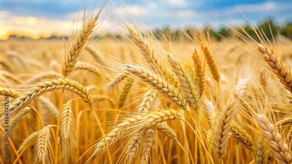 A beautiful image of lush barley fields on a farm, representing the idea of farming nutritious, raw cereals for a natural diet. A beautiful image of lush barley fields on a farm, representing the idea of farming nutritious, raw cereals for a natural diet.
