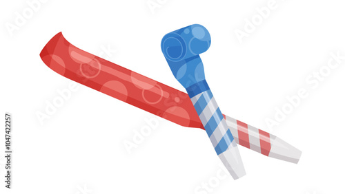 吹き戻しのイラスト_ぴろぴろ