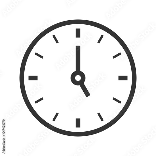 Clock icon in flat style, timer on blue background. Business watch. Vector design element for you project