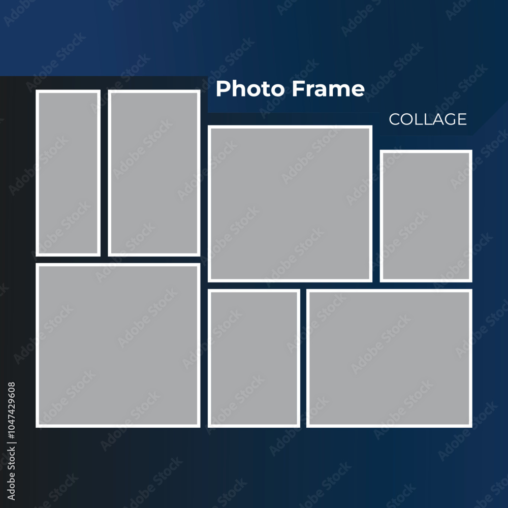 Create a collage of images with an abstract layout using picture frames digital photo wall template Create a collage of images with an abstract layout using picture frames digital photo wall template