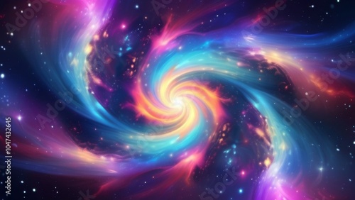 Colorful galactic whirlwind.