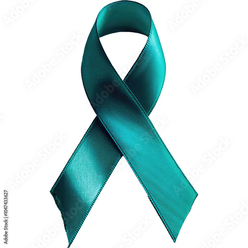 A cervical cancer awareness ribbon bow teal