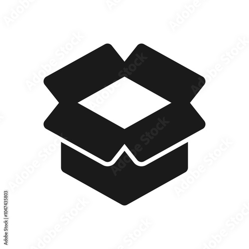 open carton box  icon isolated on white background. vector illustration.