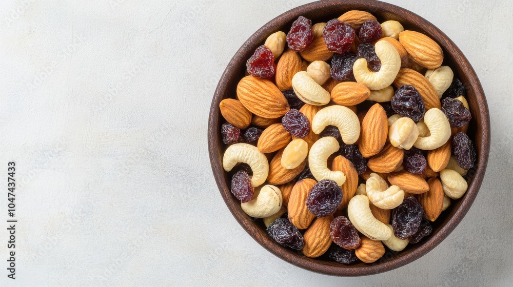 Mixed Nuts in a Bowl on Light Background Mixed Nuts in a Bowl on Light Background
