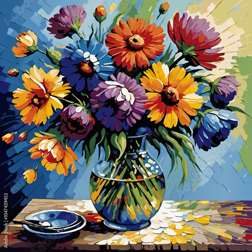 flowers in a vase vector