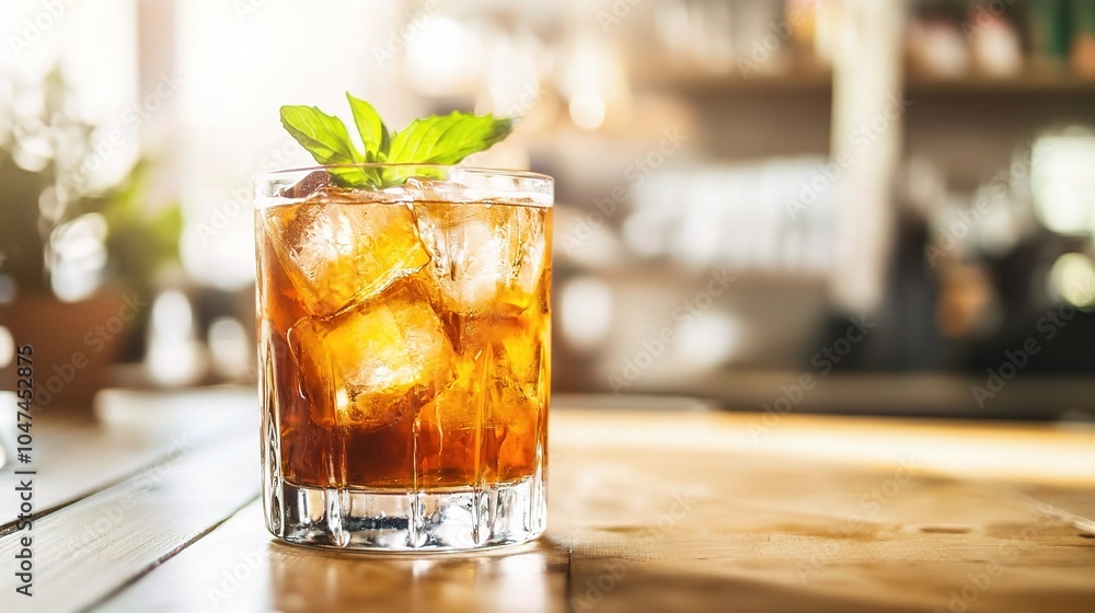 Refreshing Cocktail with Ice and Mint Refreshing Cocktail with Ice and Mint