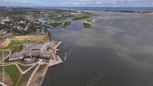 St Augustine Florida historic fort Castillo de San Marcos National Monument open the public and is primary destination for families and tourist on vacation while in Florida photo