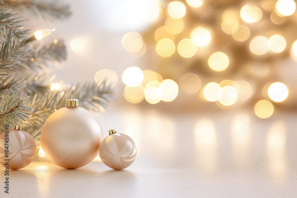 warm and simple background with golden Christmas balls of a Christmas tree warm and simple background with golden Christmas balls of a Christmas tree