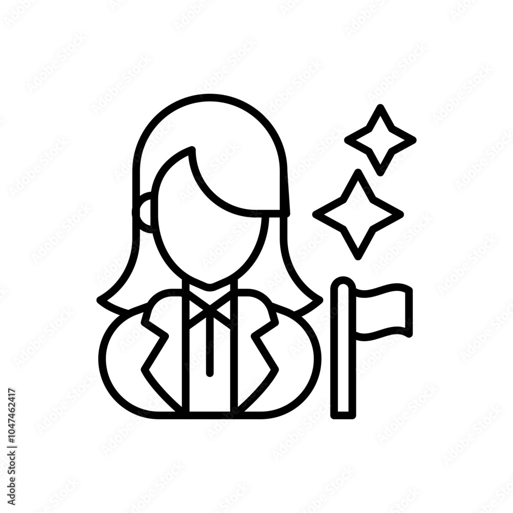 Leader Outline Icon, Vector illustration Leader Outline Icon, Vector illustration