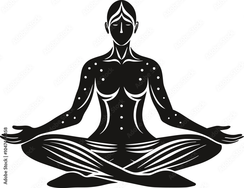 Silhouette of a Yoga Pose victor illustration Silhouette of a Yoga Pose victor illustration