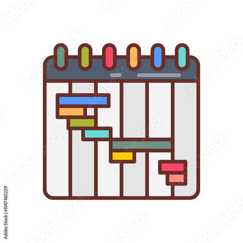 Project Plan Filled Icons , Vector illustration