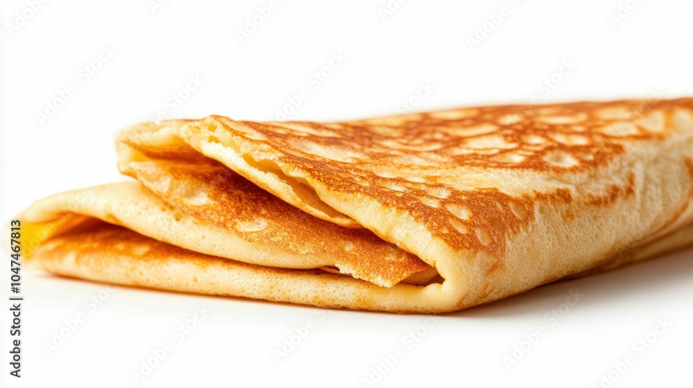 Folded Thin Pancake on White Background Folded Thin Pancake on White Background