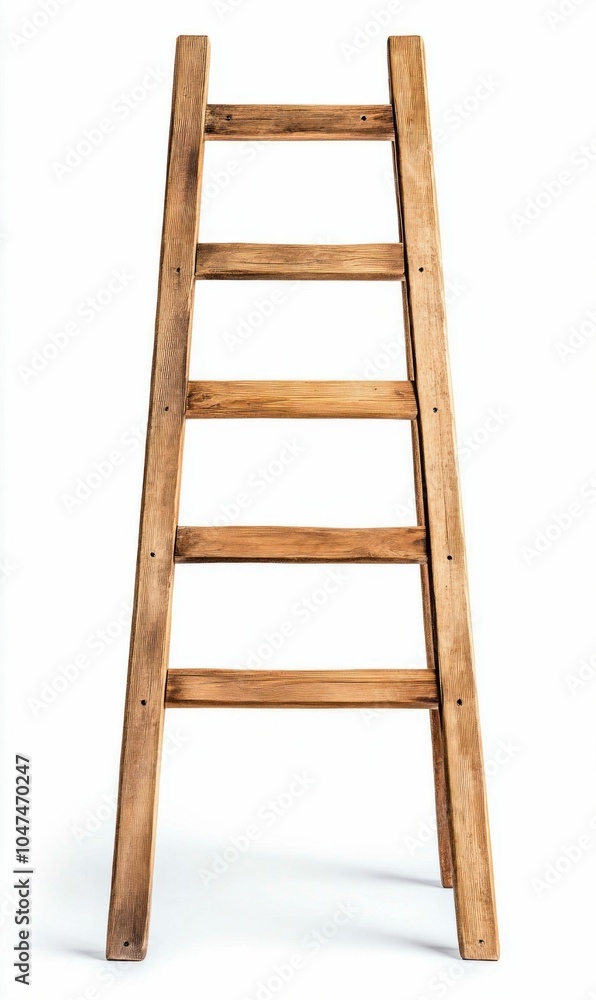 Simple Wooden Ladder on White Background Simple Wooden Ladder on White Background