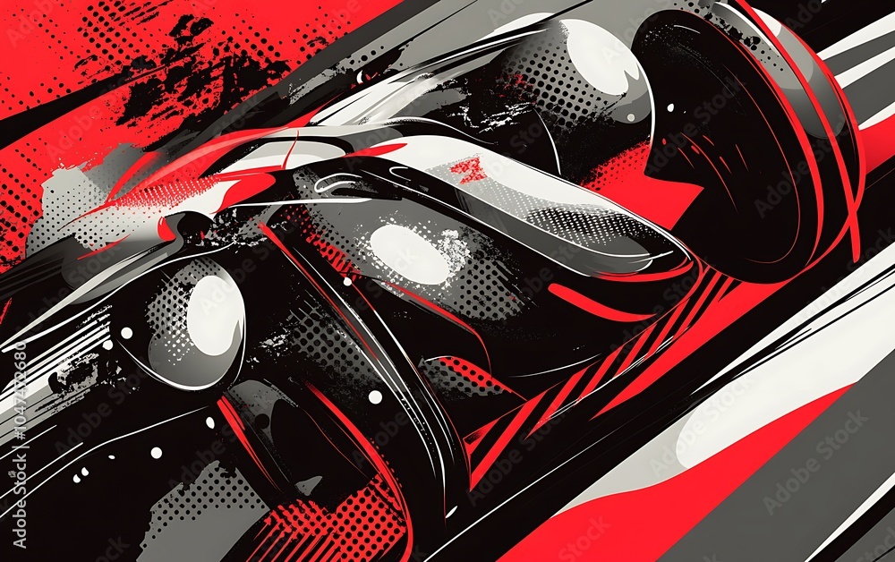 Futuristic red and black sports car with abstract background. Futuristic red and black sports car with abstract background.