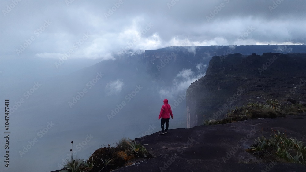 mulher no alto do monte roraima, venezuela mulher no alto do monte roraima, venezuela
