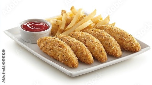 Crispy Chicken Tenders with Golden French Fries