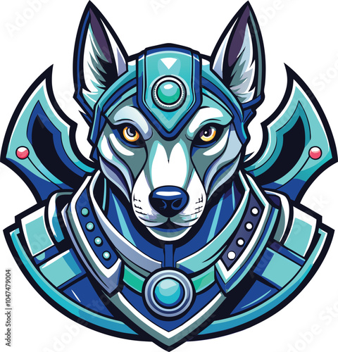 Cybernetic Canine Running Futuristic Tech