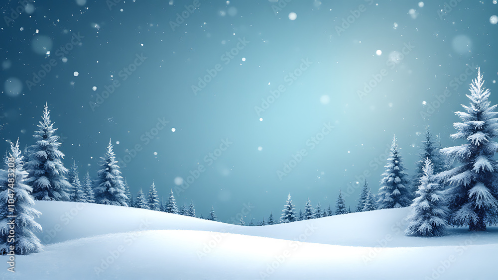 Fototapeta premium Winter Christmas theme background ideal for greeting cards banners with ample text space.