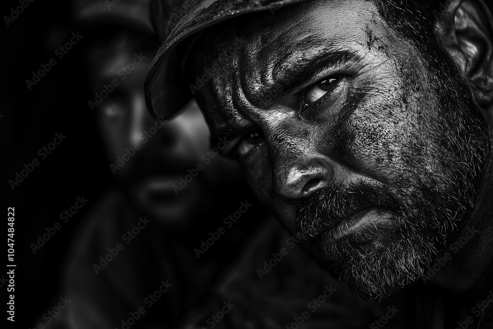 portrait of tired and dirty miners portrait of tired and dirty miners
