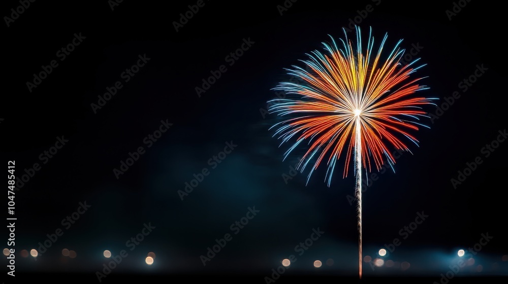 Stunning fireworks display illuminates the night sky with vibrant colors and patterns Stunning fireworks display illuminates the night sky with vibrant colors and patterns