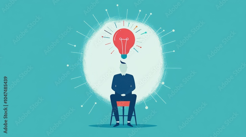 A creative illustration of a person with a light bulb above their head, symbolizing innovative ideas and inspiration. A creative illustration of a person with a light bulb above their head, symbolizing innovative ideas and inspiration.