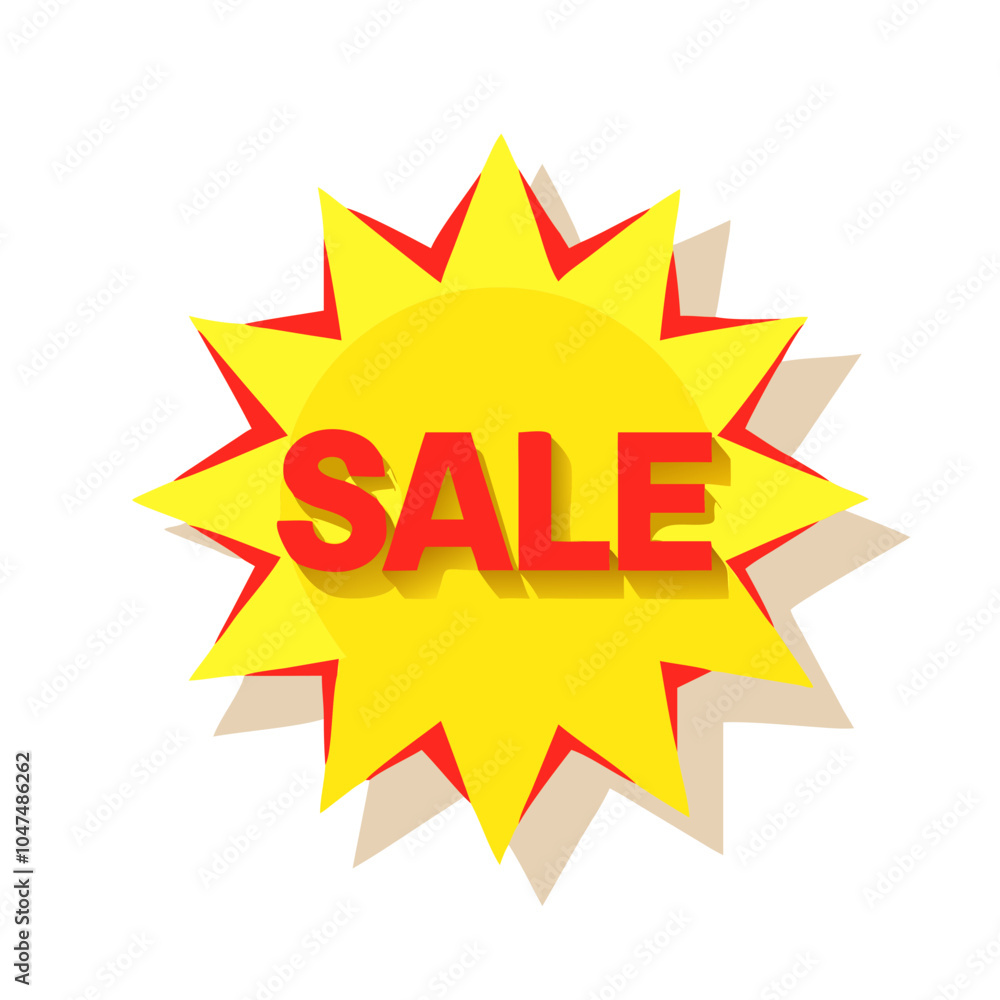 Bright yellow sale starburst icon for promotions
Bright yellow sale starburst icon for promotions