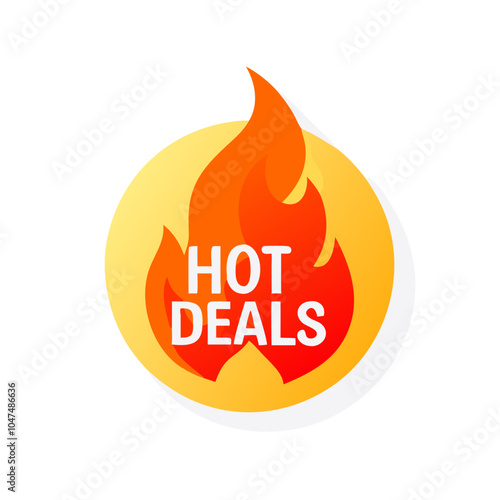  Hot Deals Icon with Fire Symbol