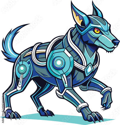 Cybernetic Canine Futuristic Robot Dog Design