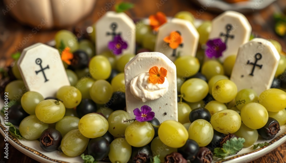 Spooky cheese and grape platter Spooky cheese and grape platter