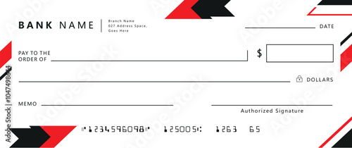 modern bank cheque checkbook. money draft voucher