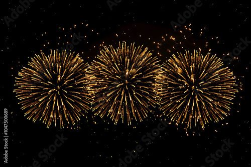 Colorful fireworks on a black background by AI generative