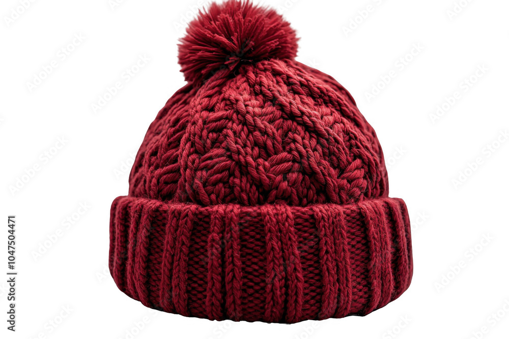 Fototapeta premium Red baby hat isolated on transparent background, png file, no background png file