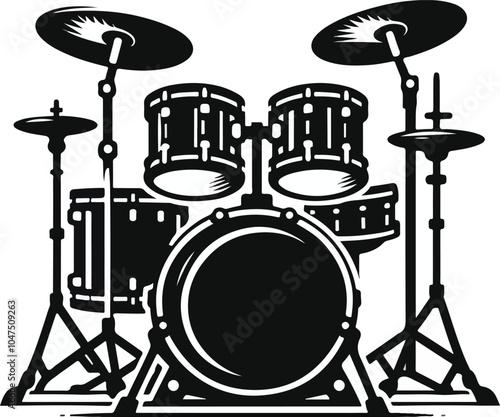 The basic elements of an electronic drum set: a drum set, a pair of plates, and a stand