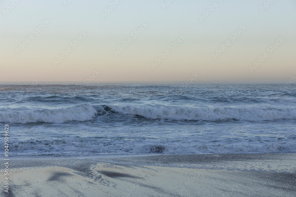 Beach and sea background, view of the Atlantic ocean, from a city in Europe. Beach and sea background, view of the Atlantic ocean, from a city in Europe.