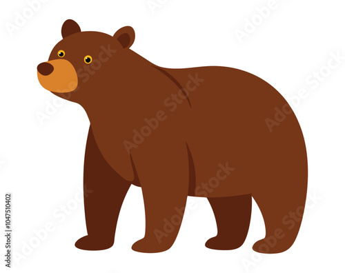 bear cute animal flat style isolated on white background. Vector illustration