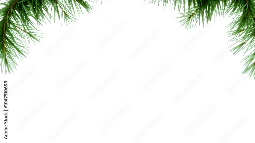 Spruce branches on white background offset for text. To create Christmas and New Year backgrounds, frames, ornaments, cards Spruce branches on white background offset for text. To create Christmas and New Year backgrounds, frames, ornaments, cards