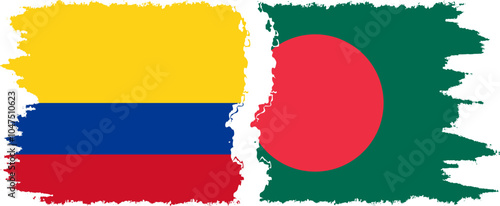 Free Download Bangladesh and Colombia grunge flags connection, vector - GFXLoad