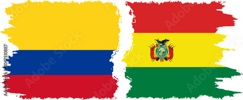 Free Download Bolivia and Colombia grunge flags connection, vector - GFXLoad