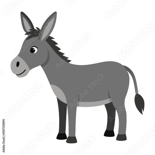 donkey animal flat style isolated on white background. Vector illustration