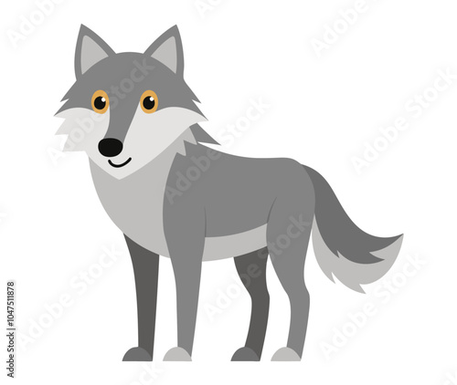 wolf animal flat style isolated on white background. Vector illustration photo