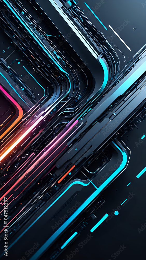 Obraz premium Abstraktion Technische Innovationsfantasie 9х16. Hintergrund für das Design 9.
