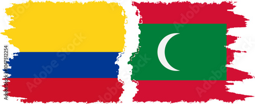 Maldives and Colombia grunge flags connection, vector Free Download Maldives and Colombia grunge flags connection, vector - GFXLoad